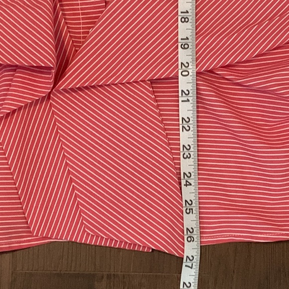 J. PETERMAN WOMENS 1950'S TIE FRONT BLOUSE STRIPED BUTTON DOWN - Picture 8 of 10